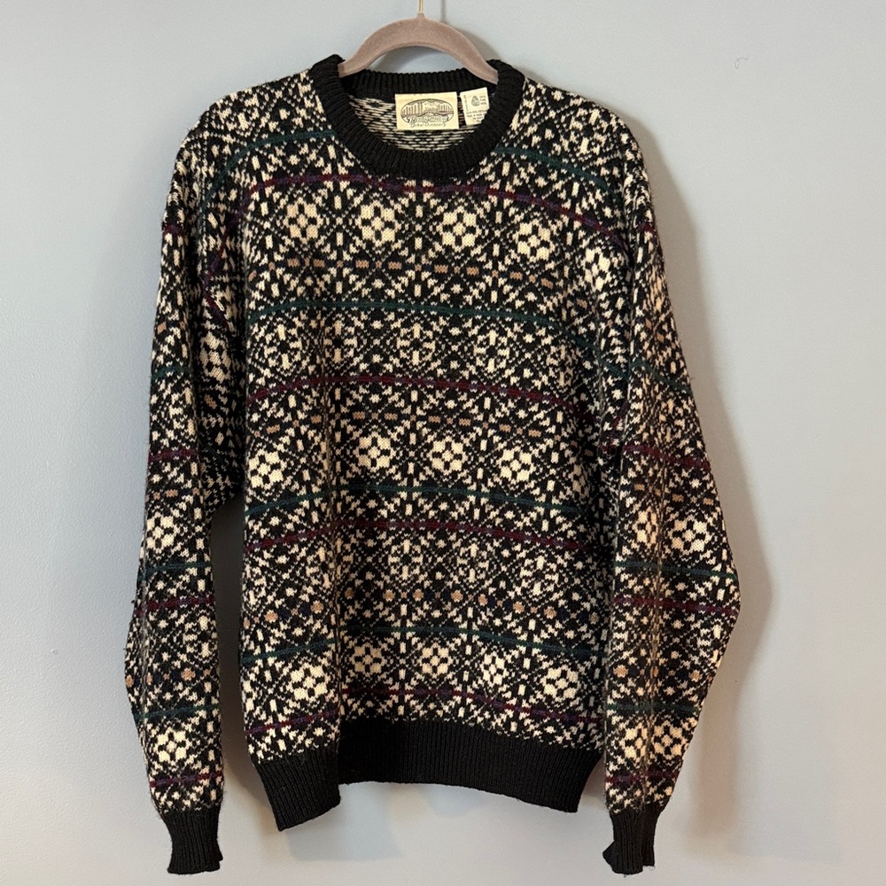 Vintage Men's Patterned Sweater - Shetland Wool Britches Great Outdoors Size XL